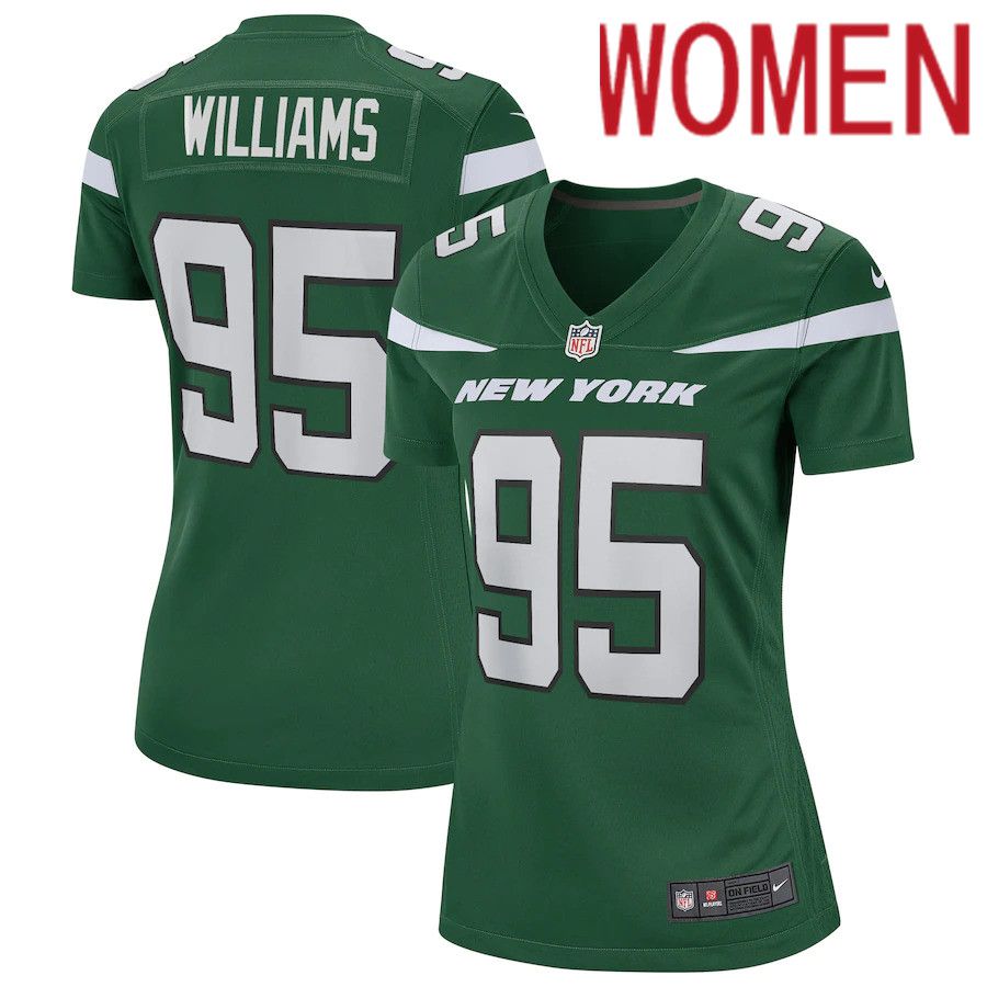 Women New York Jets #95 Quinnen Williams Nike Gotham Green Game NFL Jersey->women nfl jersey->Women Jersey